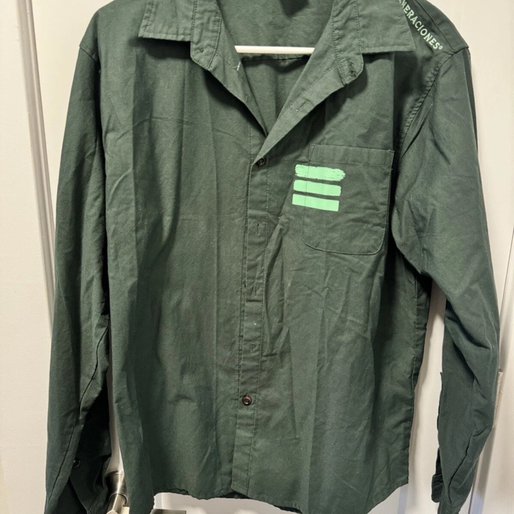 Tres Generaciones Button Up Shirt Mens Green Tequila Size M Medium RARE
